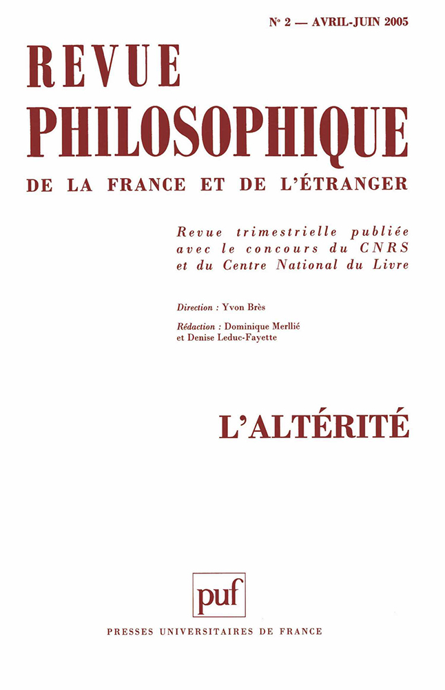 Revue philosophique 2005, t. 130 (2)