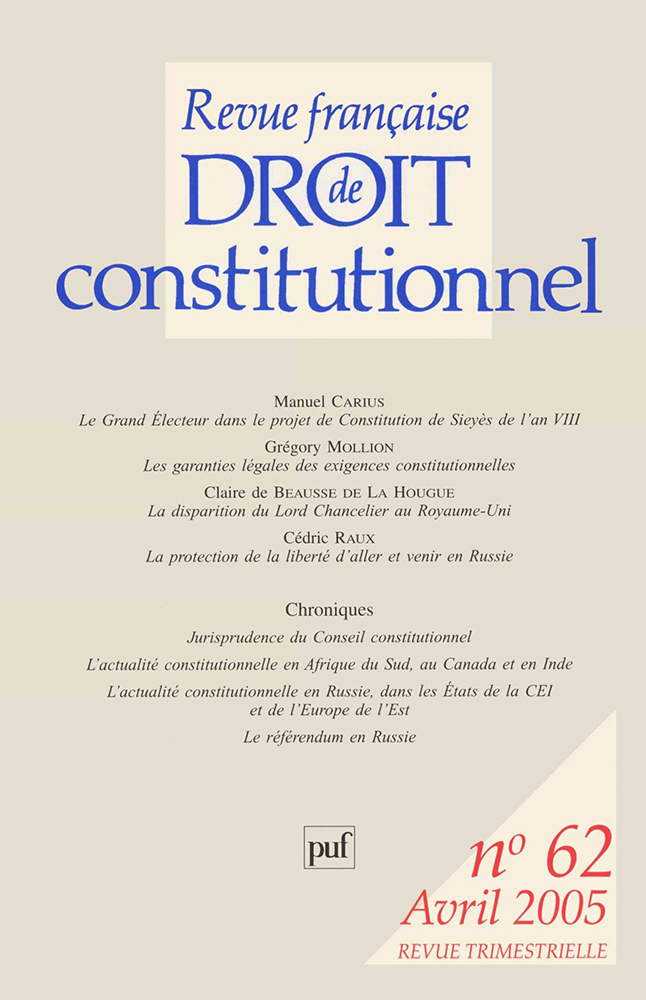 RFDC 2005, n° 62