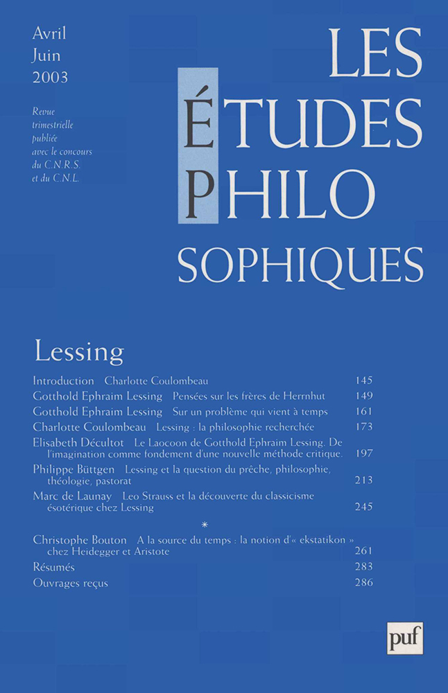 études philosophiques 2003, n° 2