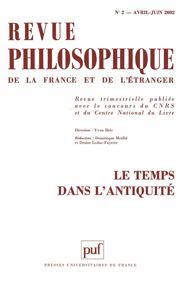 Revue philosophique 2002, t. 127 (2)