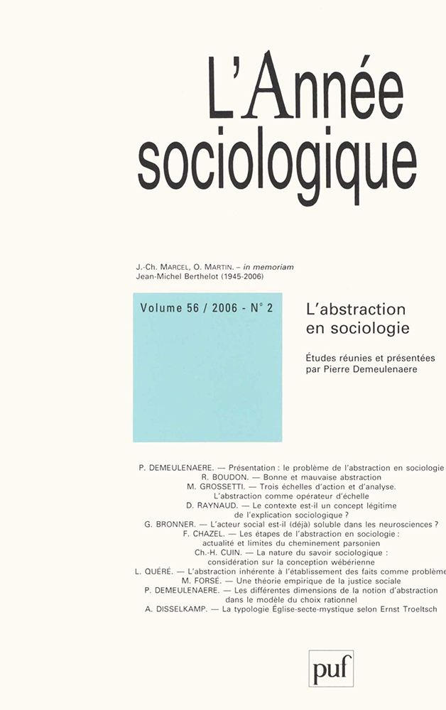 année sociologique 2006, vol. 56 (2)