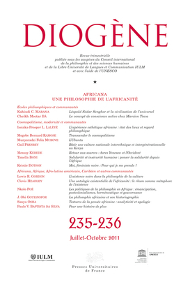 Diogène 2011, n° 235-236