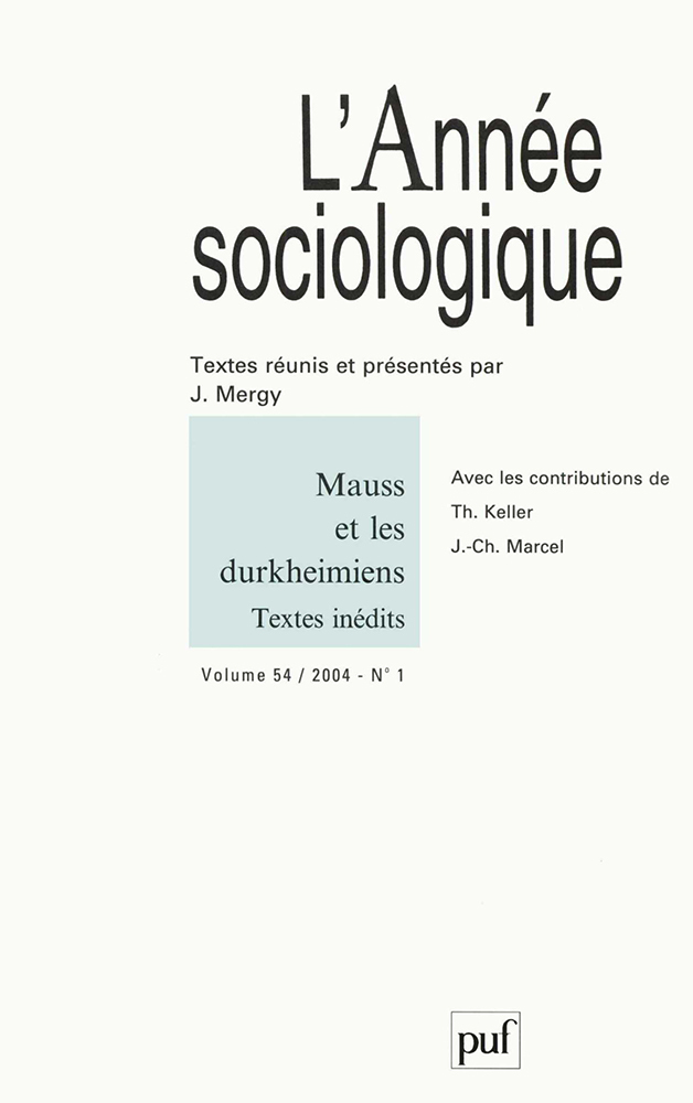année sociologique 2004, vol. 54 (1)