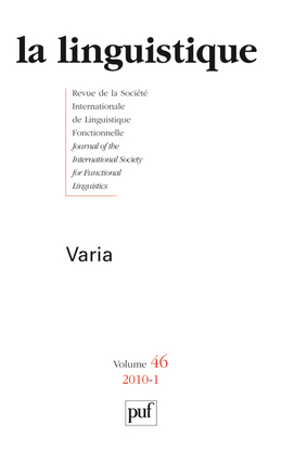 linguistique 2010, vol. 46 (1)