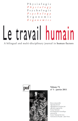travail humain 2011, vol. 74 (1)
