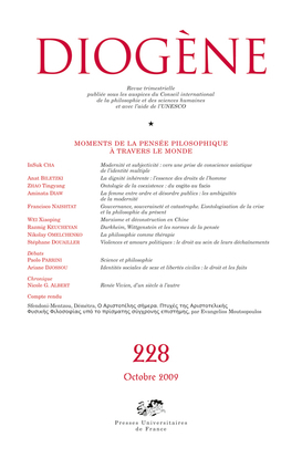 Diogène 2009, n° 228
