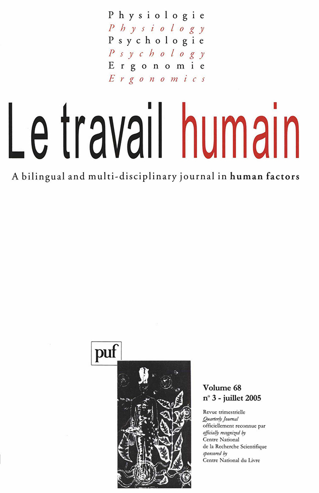 travail humain 2005, vol. 68 (3)