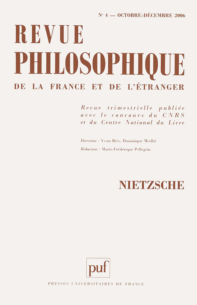 Revue philosophique 2006, t. 131 (4)