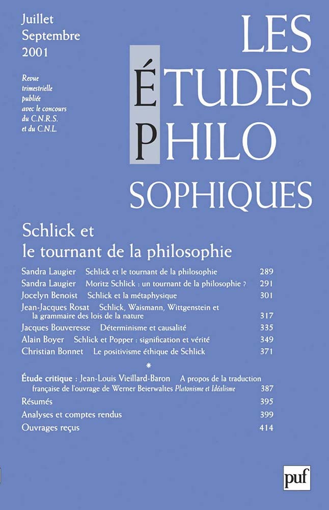 études philosophiques 2001, n° 3