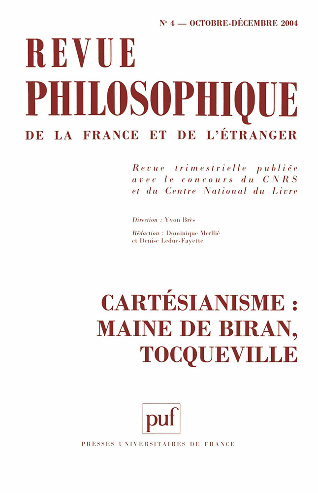 Revue philosophique 2004, t. 129 (4)