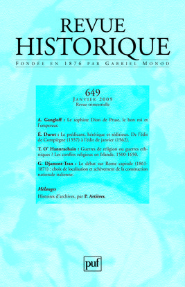 Revue historique 2009, n° 649