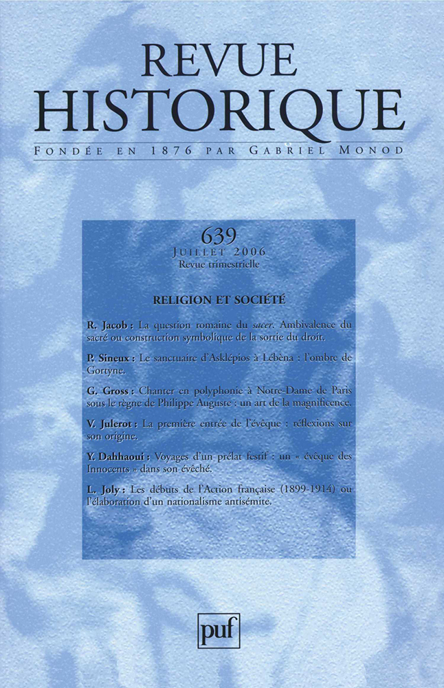 Revue historique 2006, n° 639