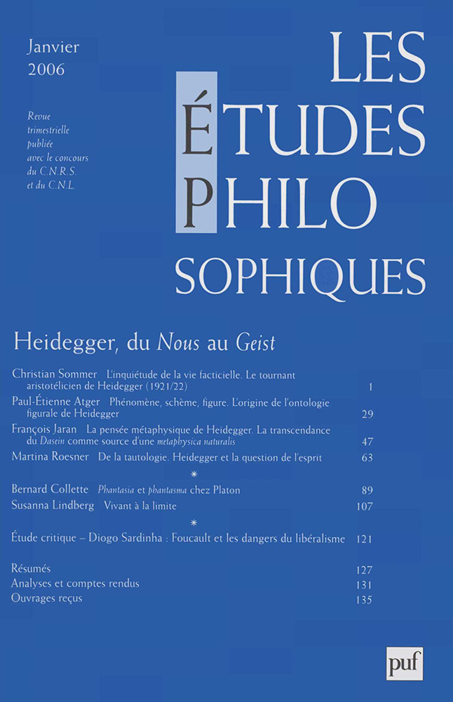 études philosophiques 2006, n° 1