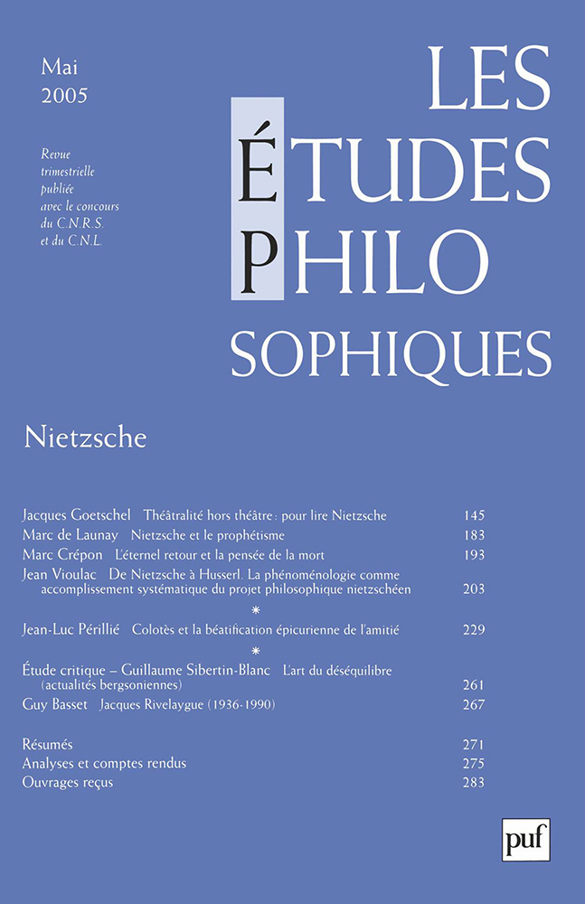 études philosophiques 2005, n° 2