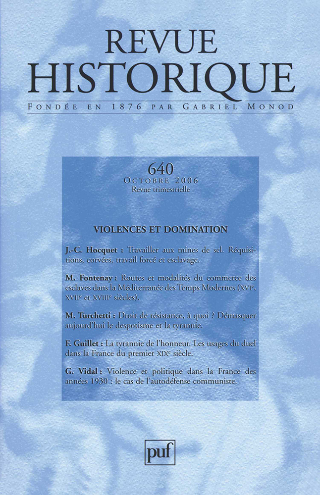 Revue historique 2006, n° 640