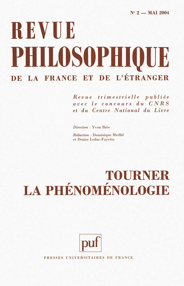 Revue philosophique 2004, t. 129 (2)