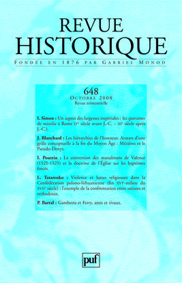 Revue historique 2008, n° 648