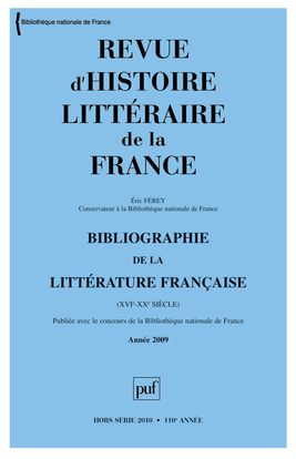 RHLF 2010, Bibliographie 2009