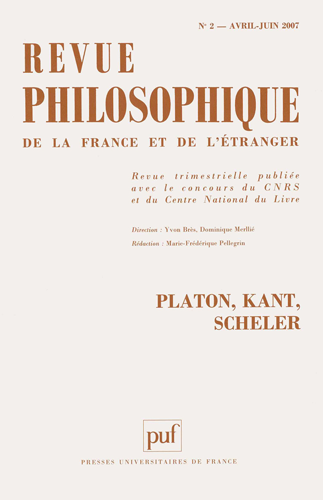 Revue philosophique 2007, t. 132 (2)