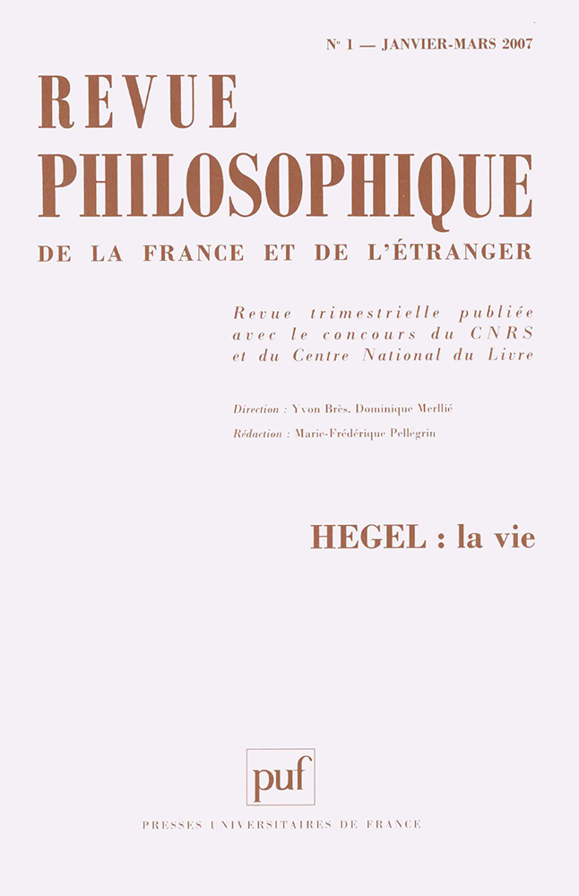 Revue philosophique 2007, t. 132 (1)
