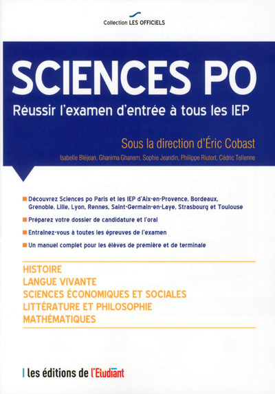 L'Officiel Sciences Po - Réussir l'examen d'entrée à tous les IEP