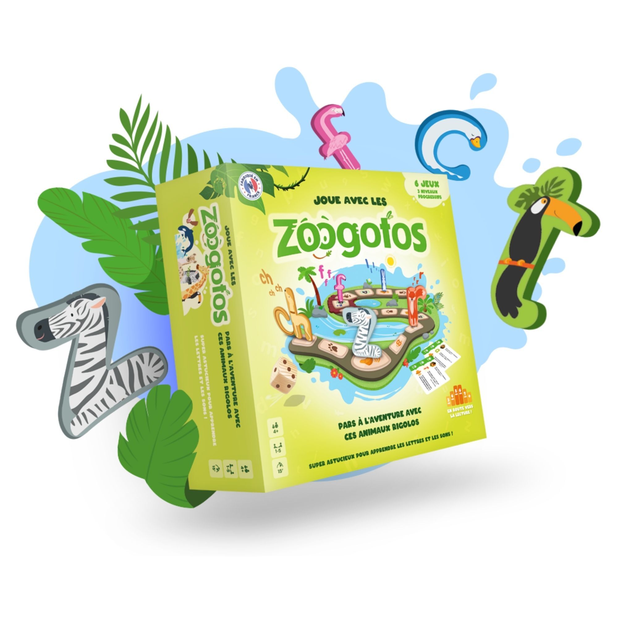 Zoogotos : Jeu de société éducatif avec des animaux-lettres astucieux