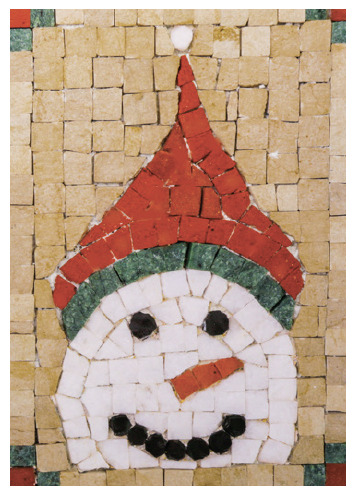 Kit Mosaîque complet 100 naturelles  Visage Bonhomme de neige  MAXI 23x23x6 MOSAIKIT