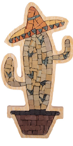 Kit Mosaîque complet 100 naturelles  Pot gros cactusCadre spécial   MOSAIC BOX SPECIAL