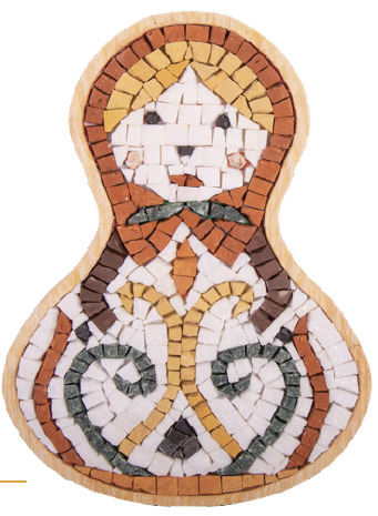 Kit Mosaîque complet 100 naturelles  Poupée Russe Rose 2 Cadre Spécial   MOSAIC BOX SPECIAL