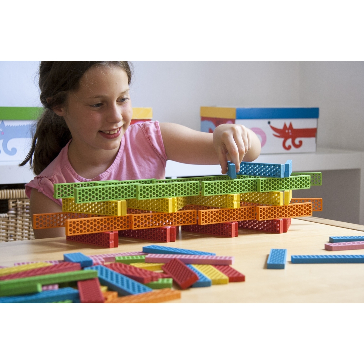 Mini box jaune rouge bleu 40 briques