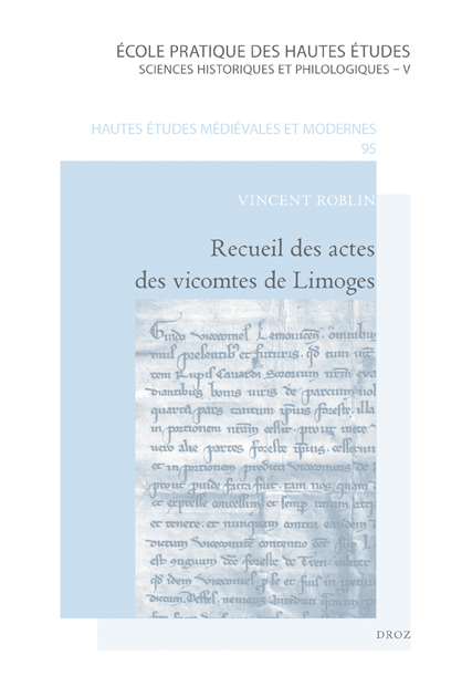 RECUEIL DES ACTES DES VICOMTES DE LIMOGES