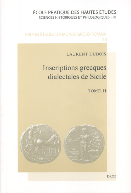 INSCRIPTIONS GRECQUES DIALECTALES DE SICILE