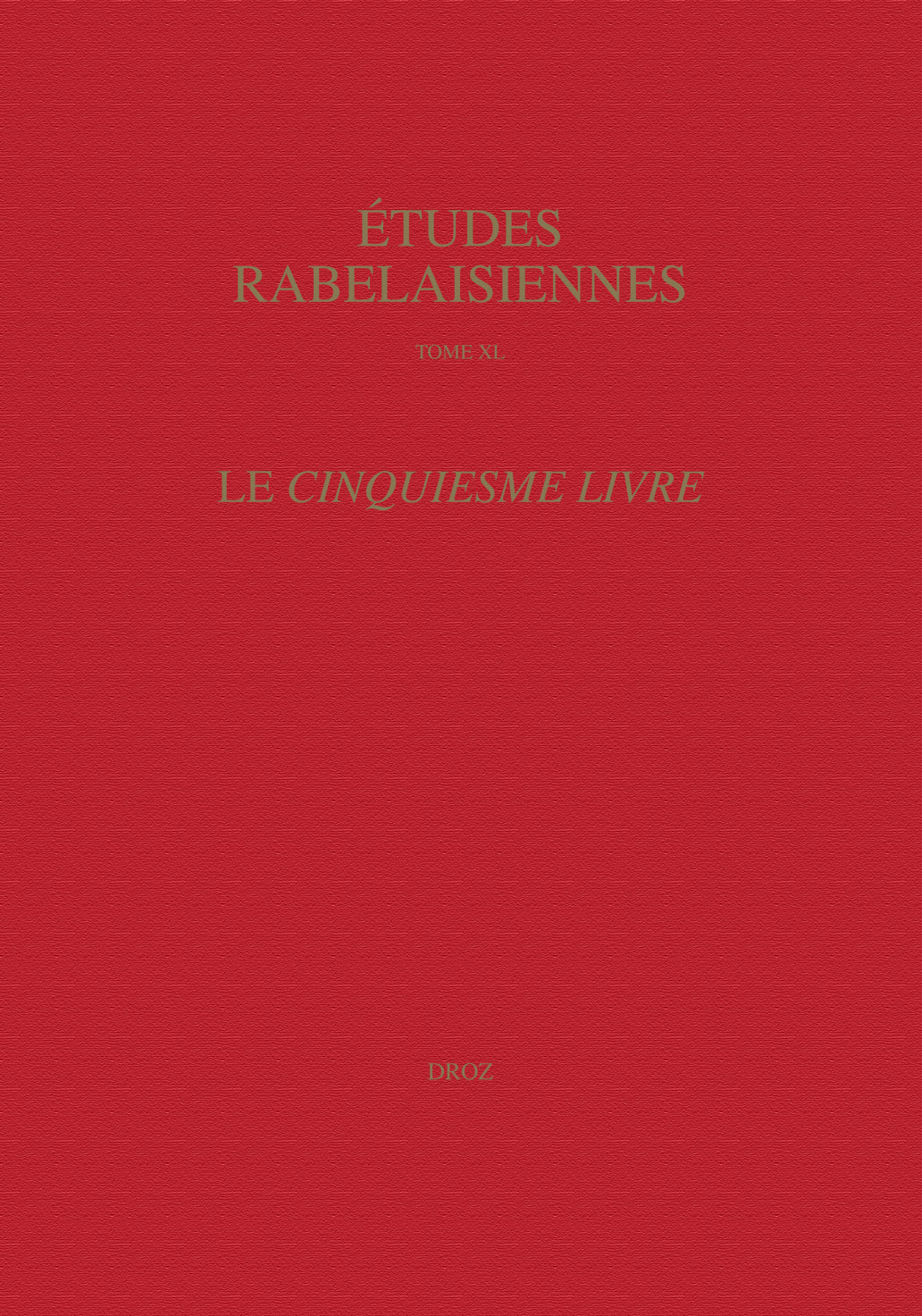 ETUDES RABELAISIENNES