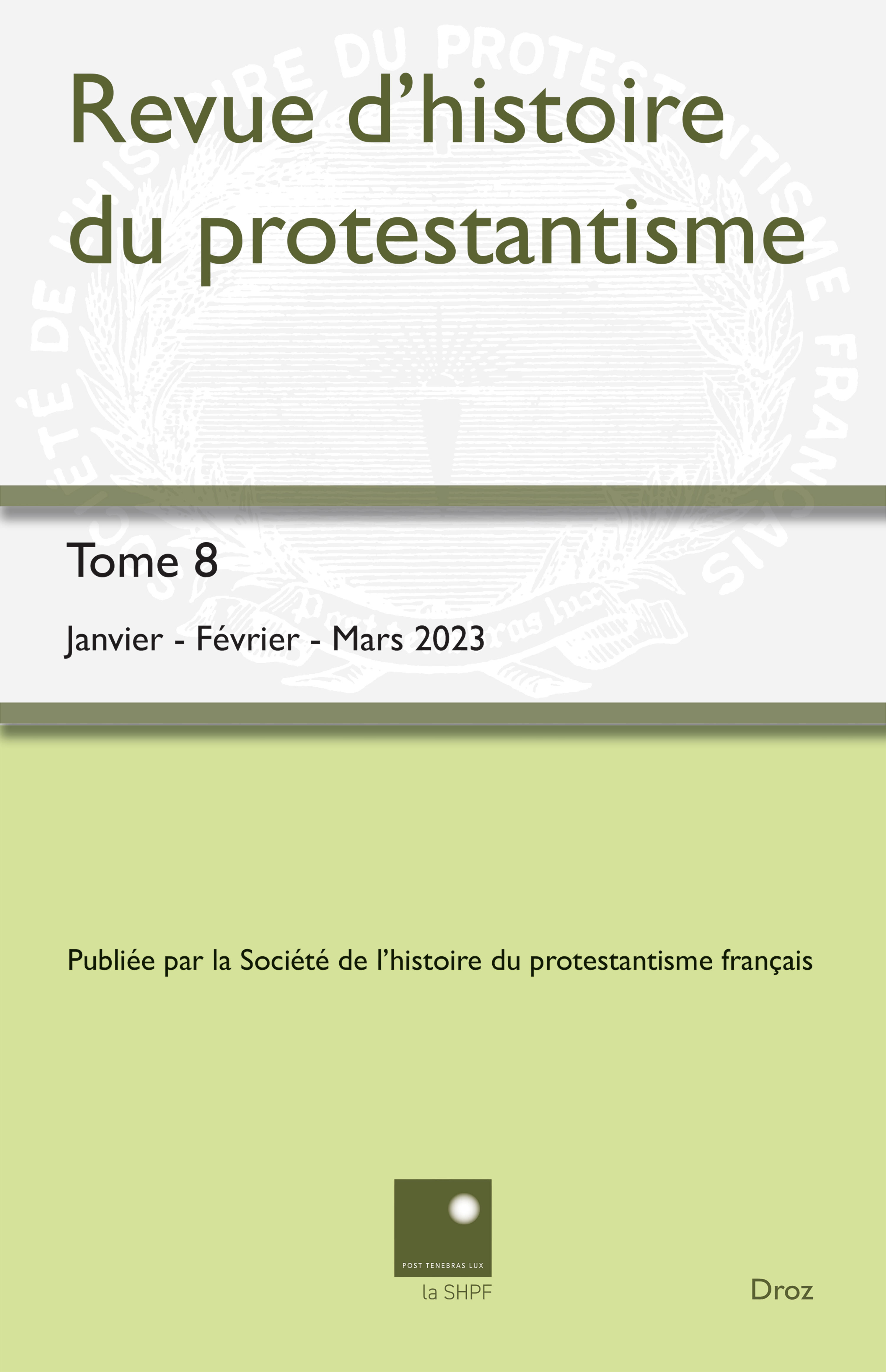Revue d'histoire du protestantisme 2023-1