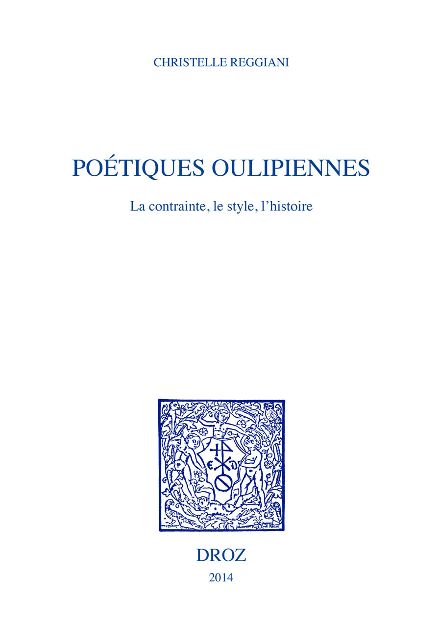 POETIQUES OULIPIENNES