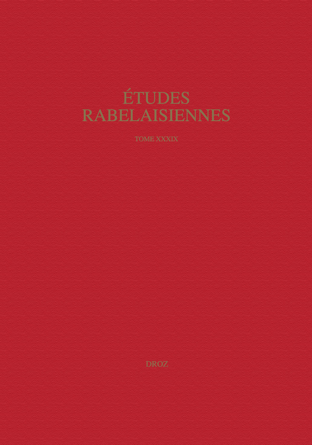 ETUDES RABELAISIENNES