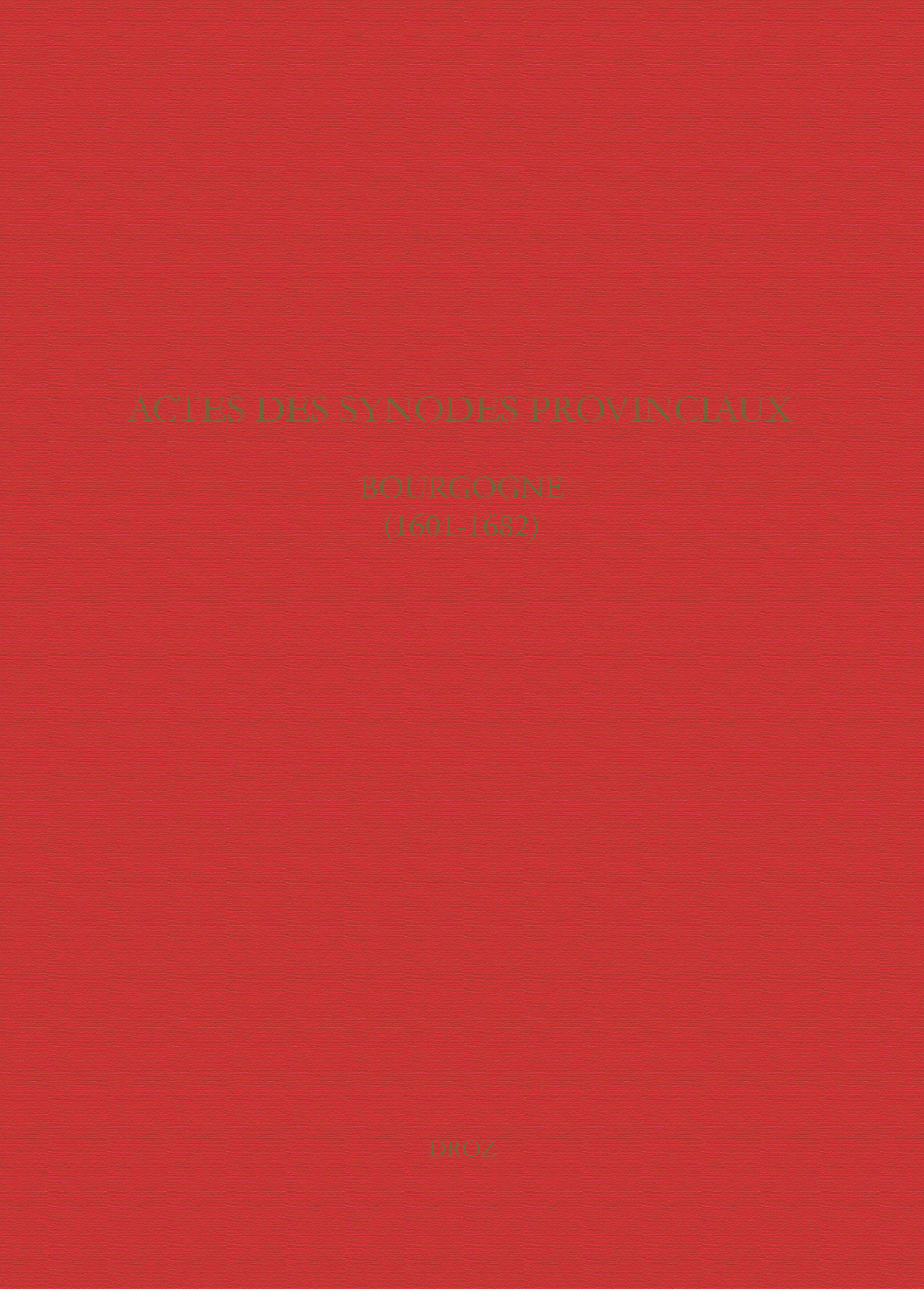 Actes des synodes provinciaux