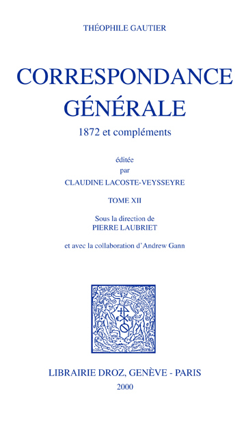 CORRESPONDANCE GENERALE