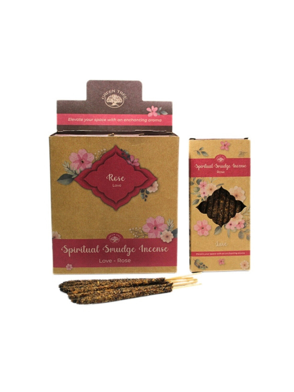 Encens Green Tree Smudge - Amour - Rose