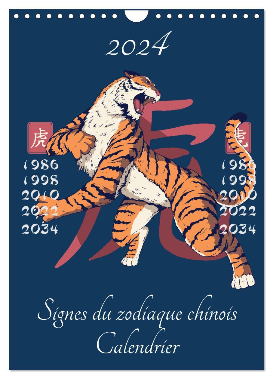 Signes du zodiaque chinois (Calendrier mural 2024 DIN A4 horizontal), CALVENDO calendrier mensuel