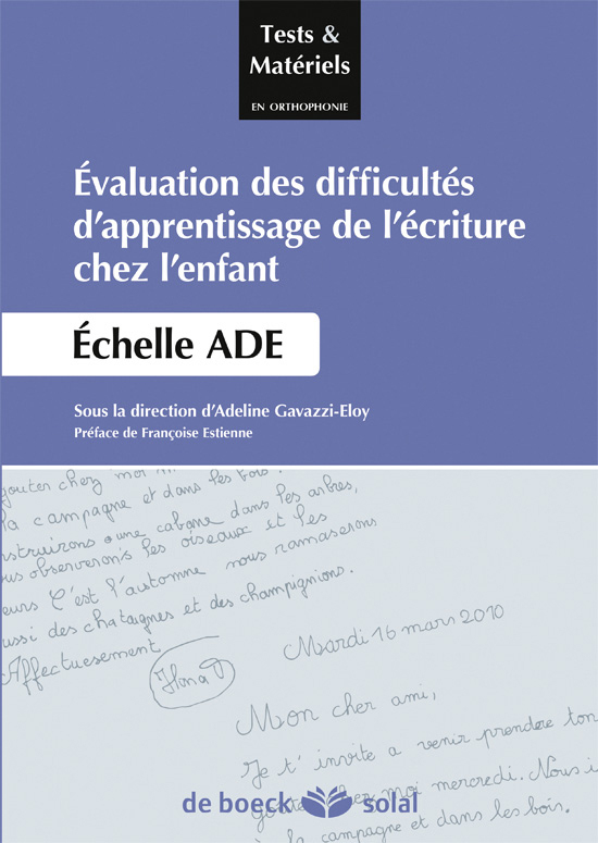 Évaluation des difficultés d’apprentissage de l’écriture chez l’enfant