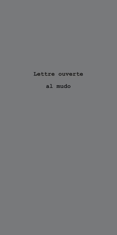 Lettre ouverte al mudo