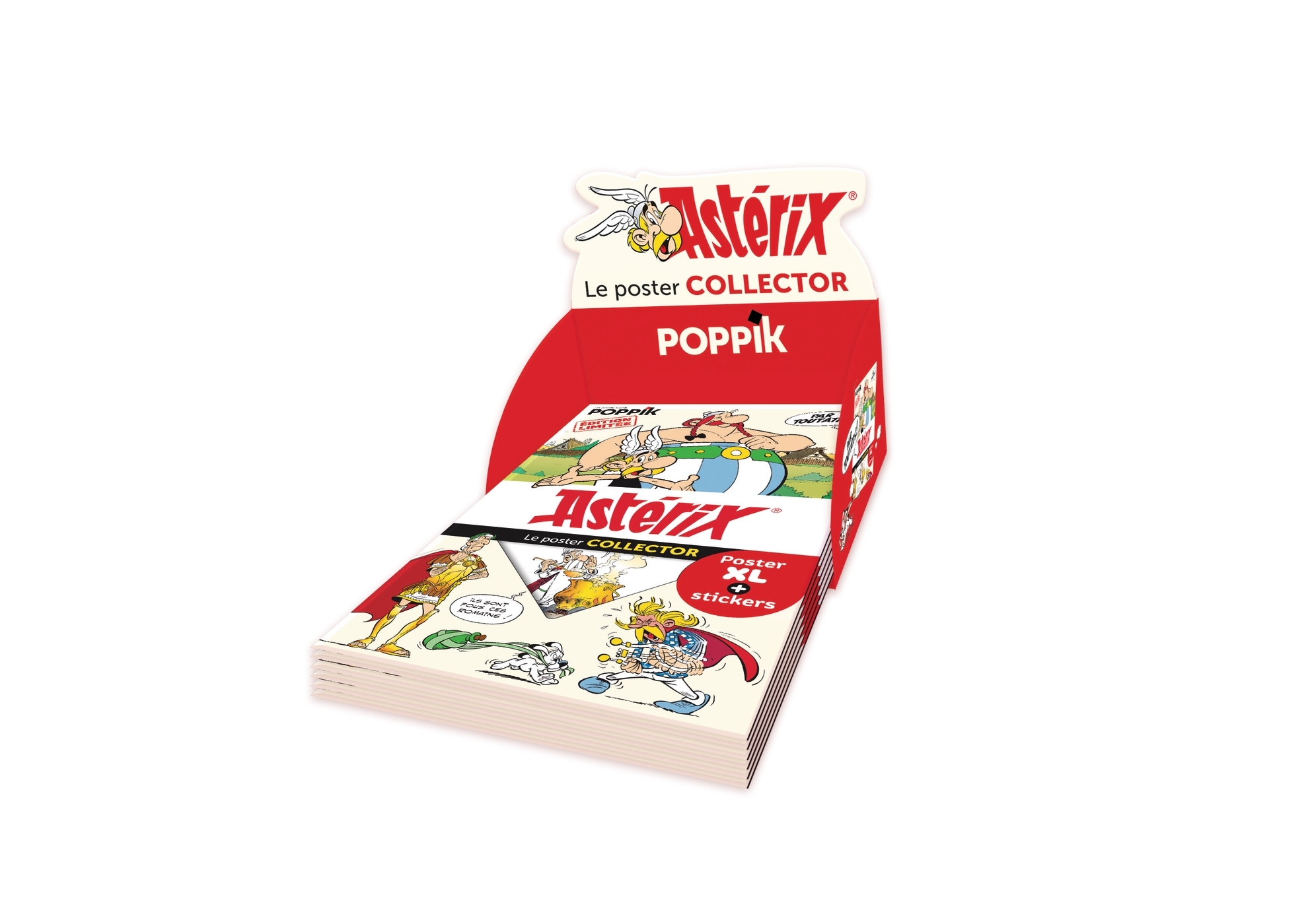PLV Poppik Astérix : coffret 6 ex + chevalet