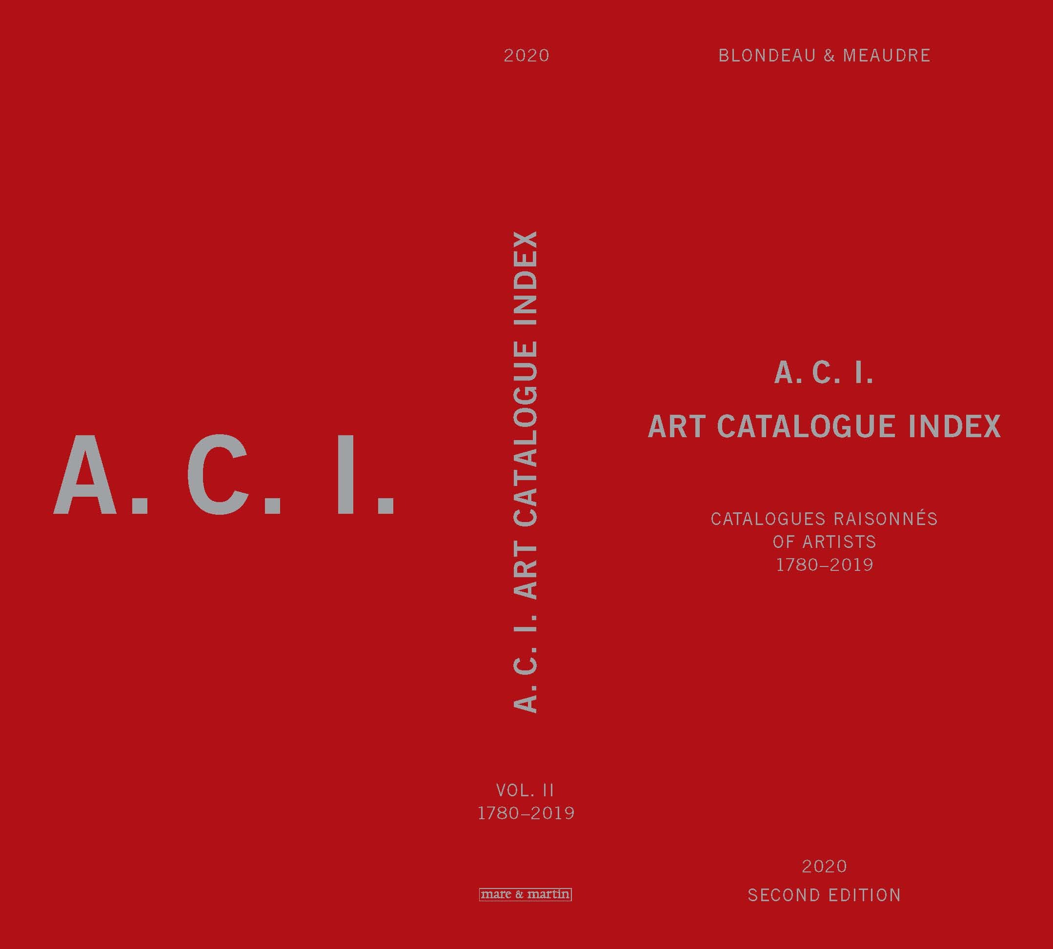 ACI, Art catalogue index - catalogues raisonnés & critical catalogues of artists