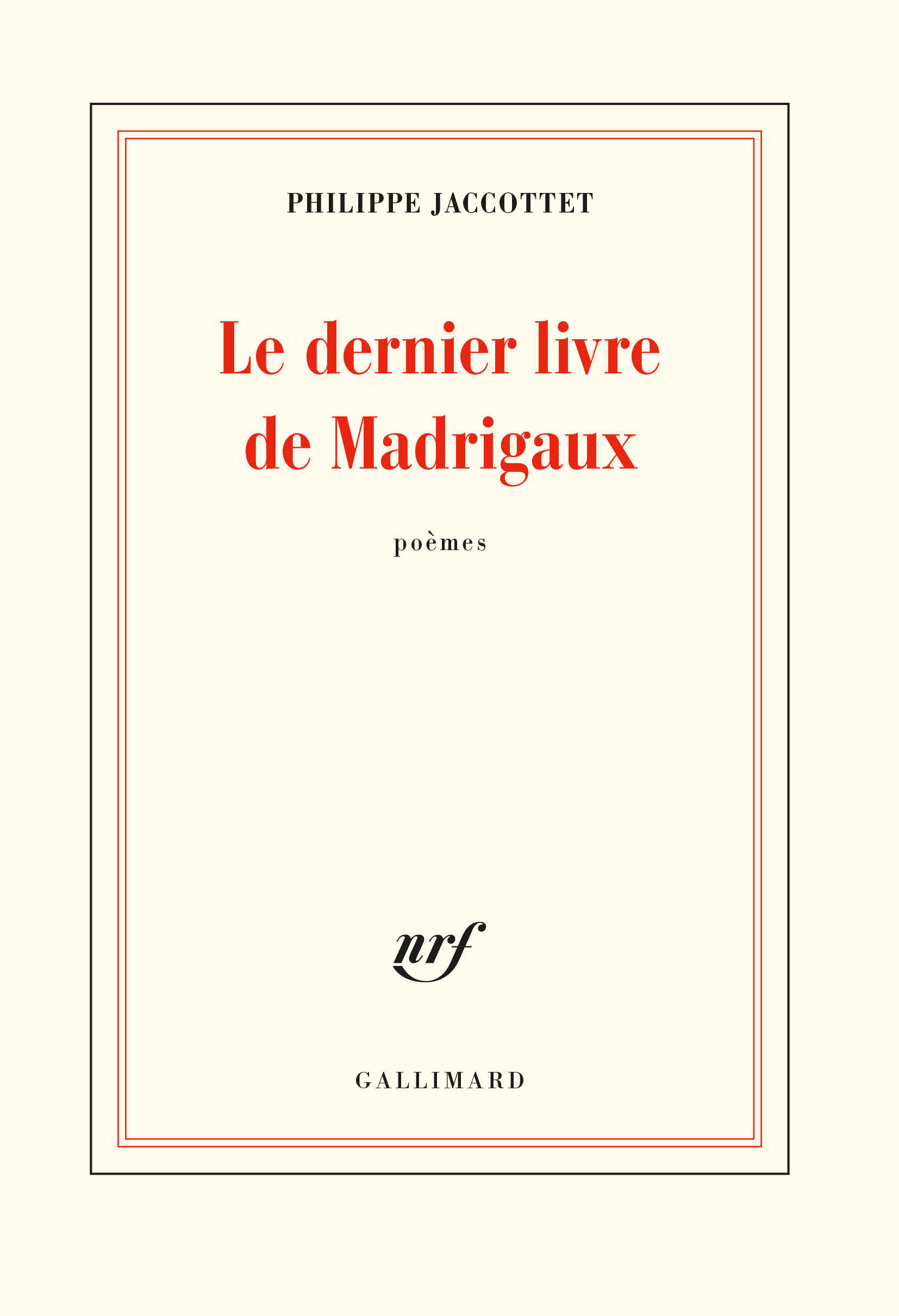 Le dernier livre de Madrigaux