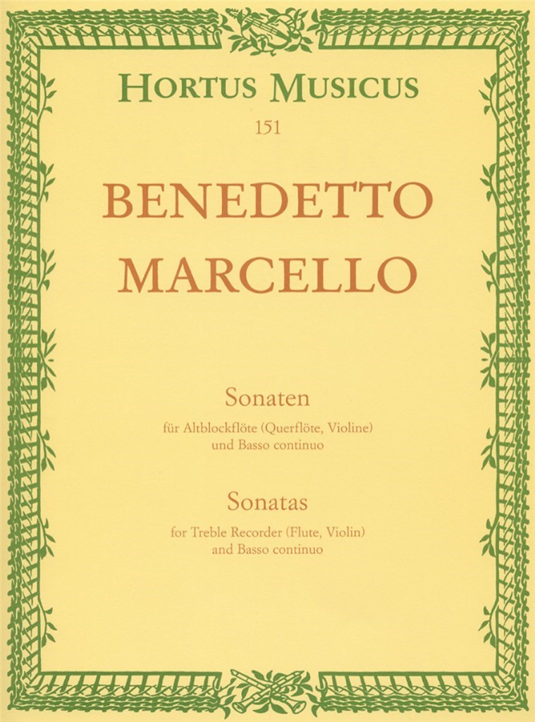 BENEDETTO MARCELLO : SONATEN 1 - SONATES VOLUME 1 - NO. 1 FA MAJEUR ET NO. 2 RE MINEUR.