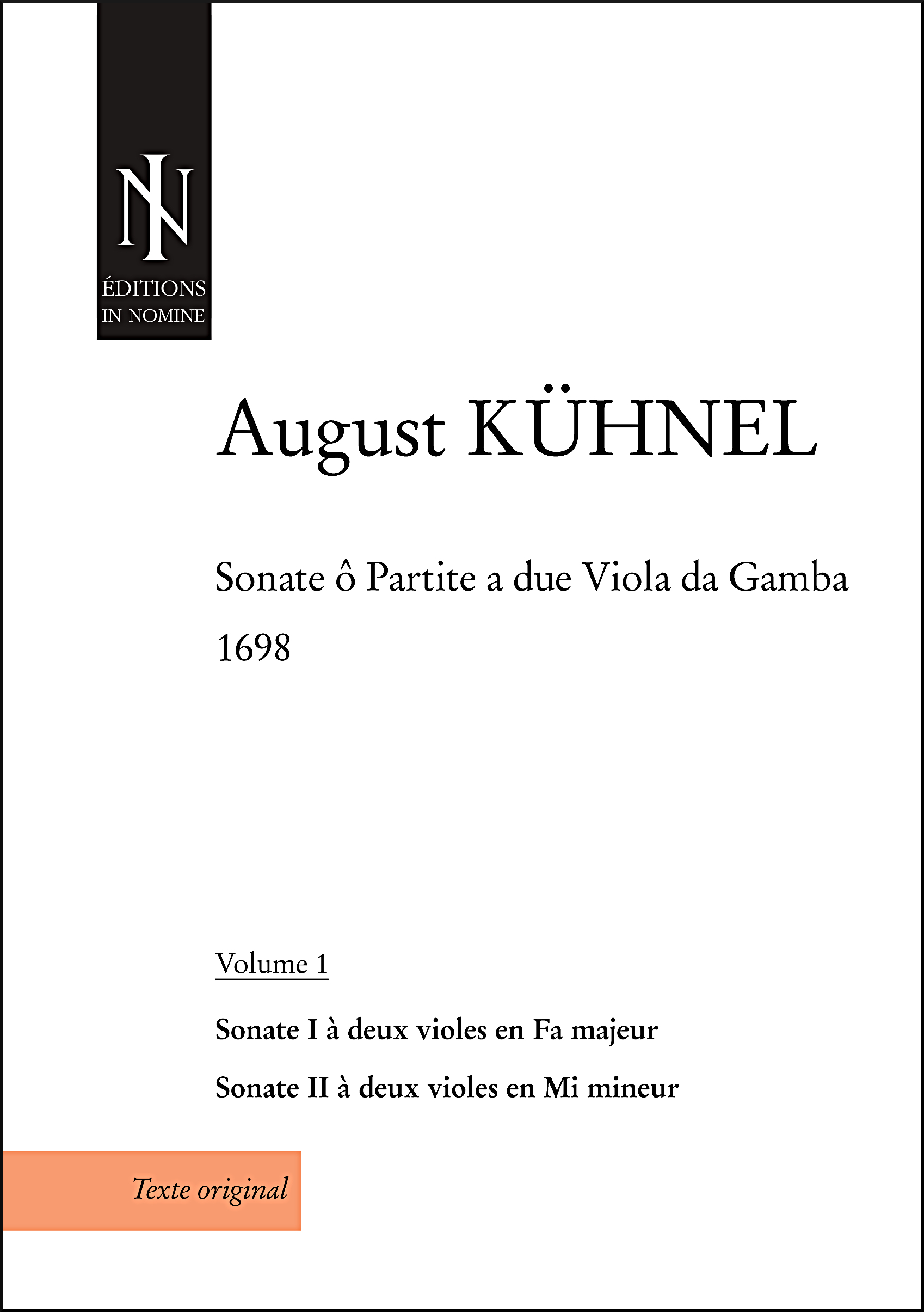 Sonate ô partite a due viola da gamba (volume 1) - pour 2 basses de viole et bc