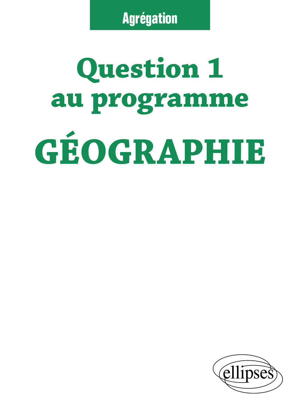 Question 1 au programme - Géographie
