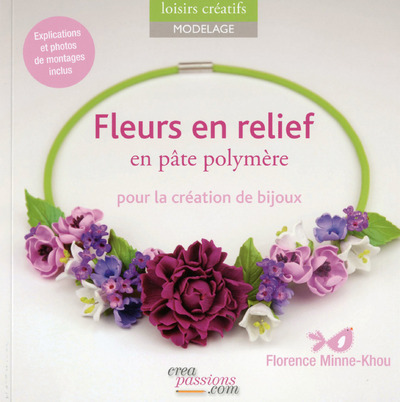 Fleurs en relief en pâte polymère pour la création de bijoux