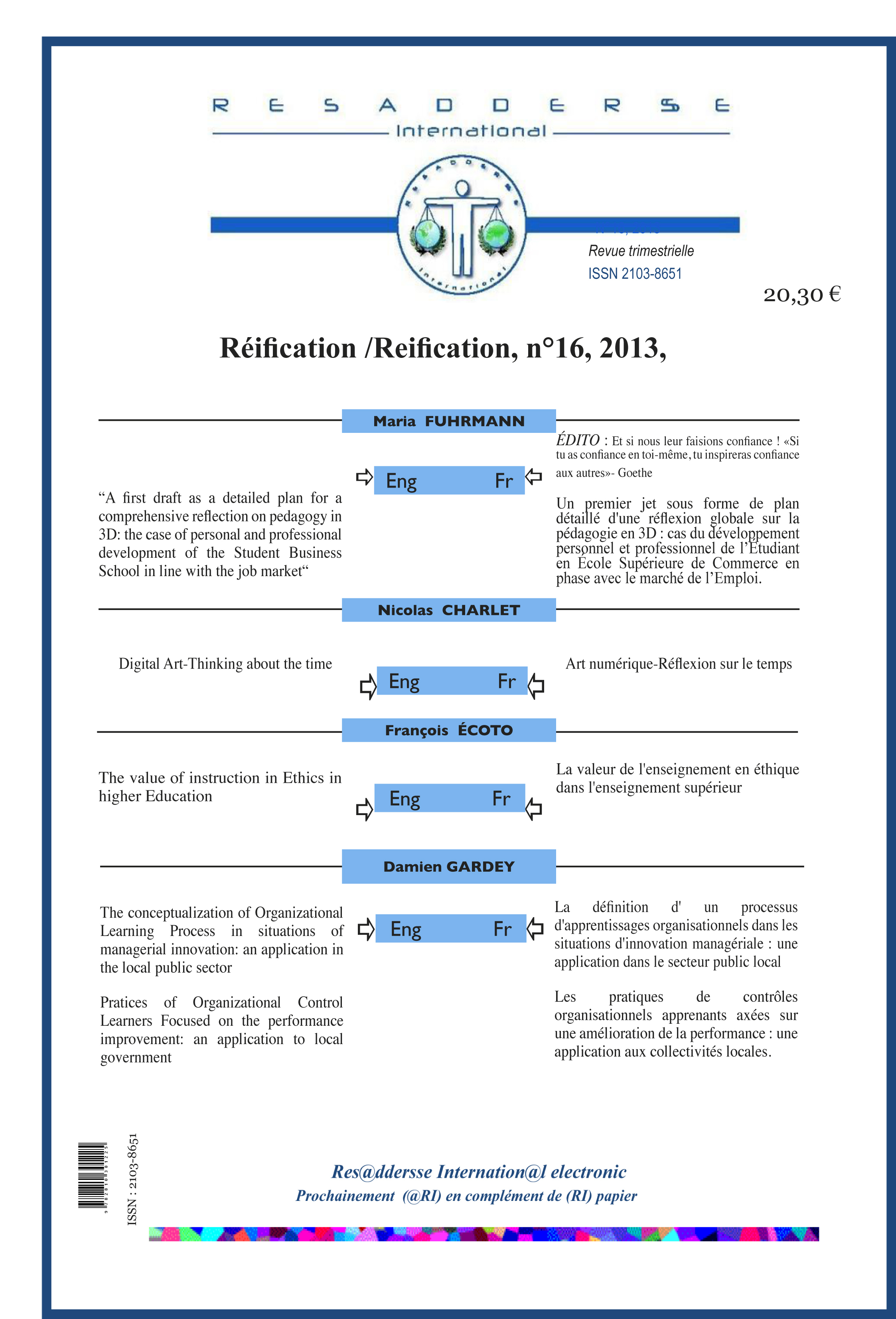 RESADDERSSE  REIFICATION/REIFFFICATION N° 16